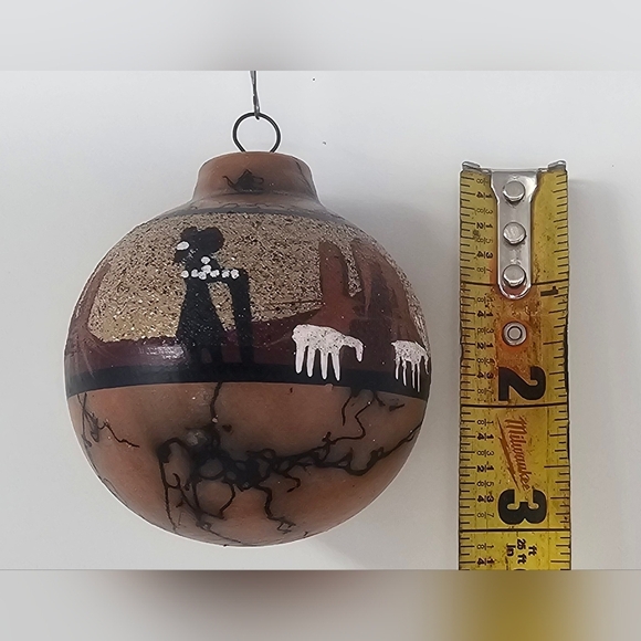 Indian Navajo Art Hand Made Clay Horse Hair Christmas Ornament By Elsie V Signed - Picture 10 of 11